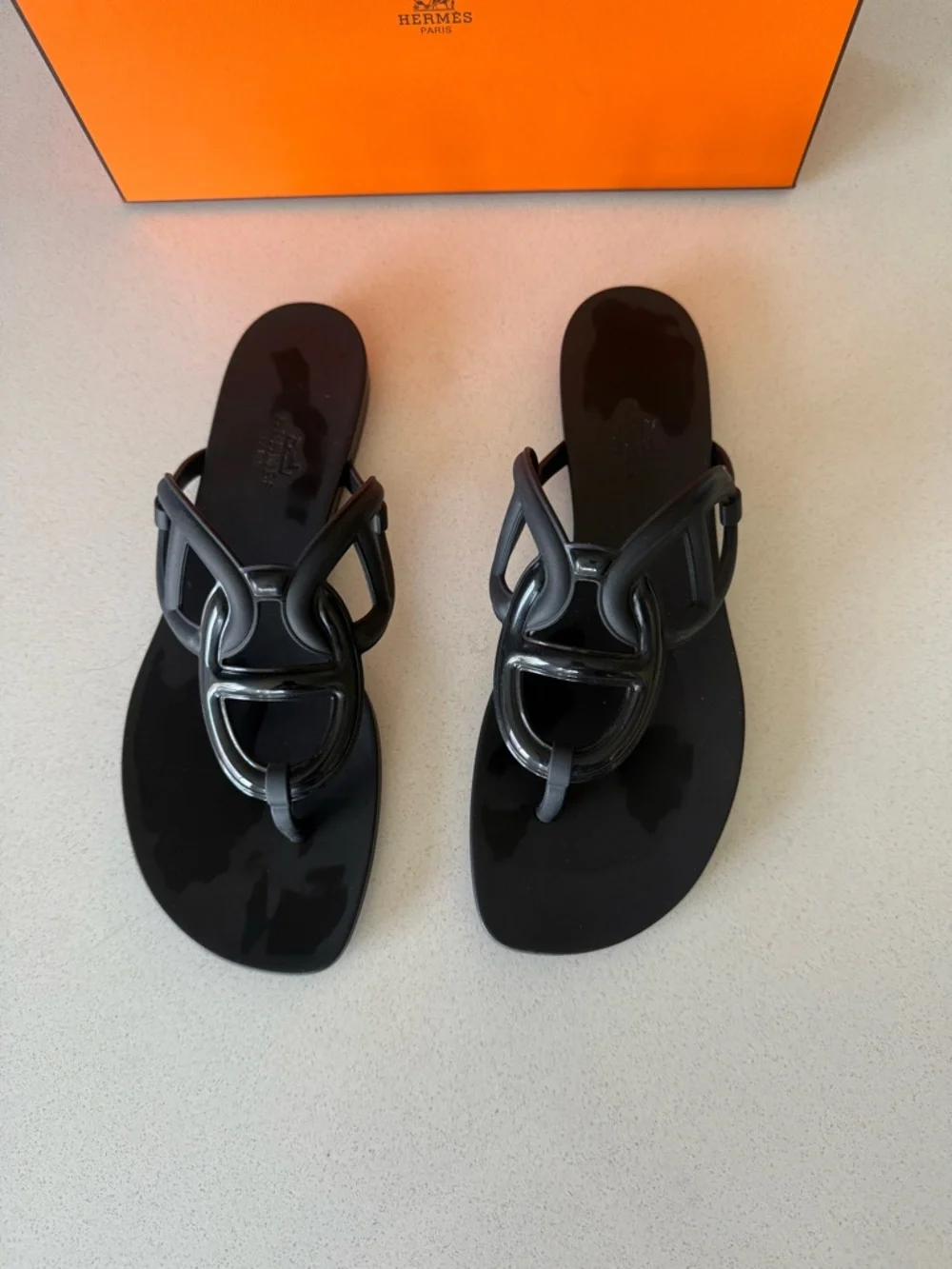 Hermes Authentic Rubber Womens Egerie Sandals - Picture 1 of 4
